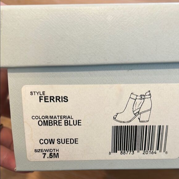 Sole Society Navy Suede Open-Toe Shoes, Size 7.5 - Picture 6 of 6